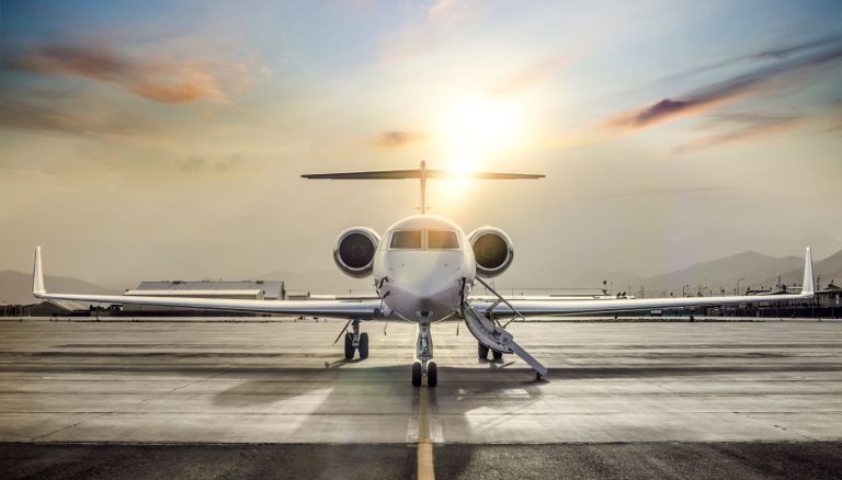 Private jets on the ramp ready for passenger charter flights to and from Atlantic City